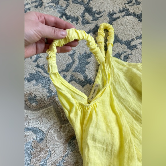 NWT Super cool jumpsuit/romper lemon yellow color Spanish brand size M - Picture 3 of 8